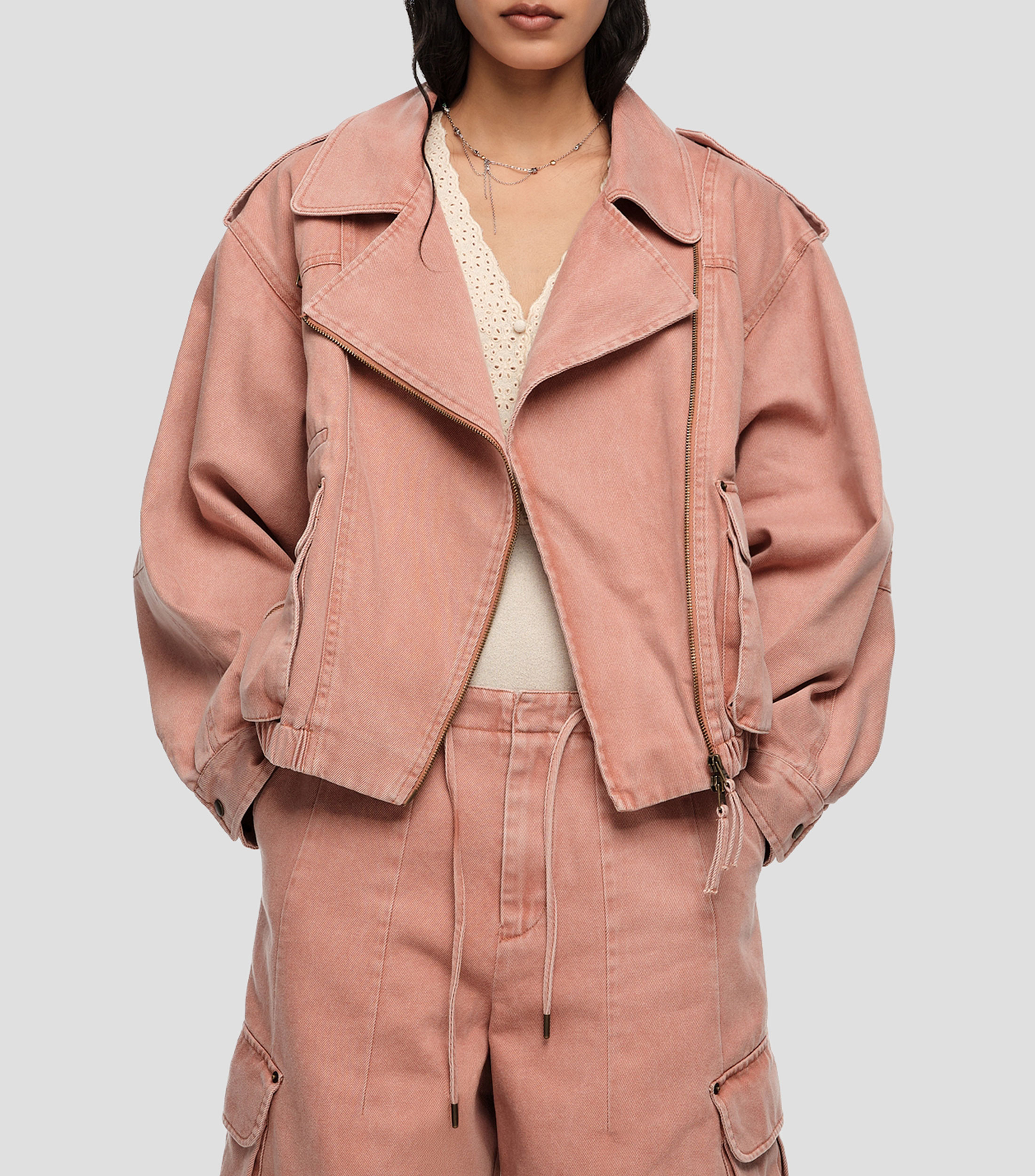 Chamarra cruzada denim Mujer